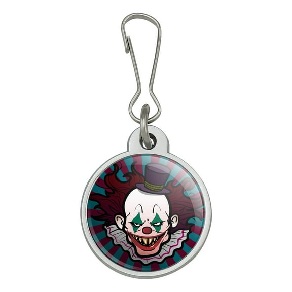 Creepy Clown with it's Balloon Jacket Handbag Purse Luggage Backpack Zipper Pull Charm