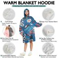 thumbnail image 5 of Blue Soccer Elements Pattern Wearable Oversized Blanket,Wearable Blanket Hoodie for Adults,Cozy Hooded Blankets with Super Pockets,Super Warm Fuzzy Pullover for Women & Men, 5 of 6