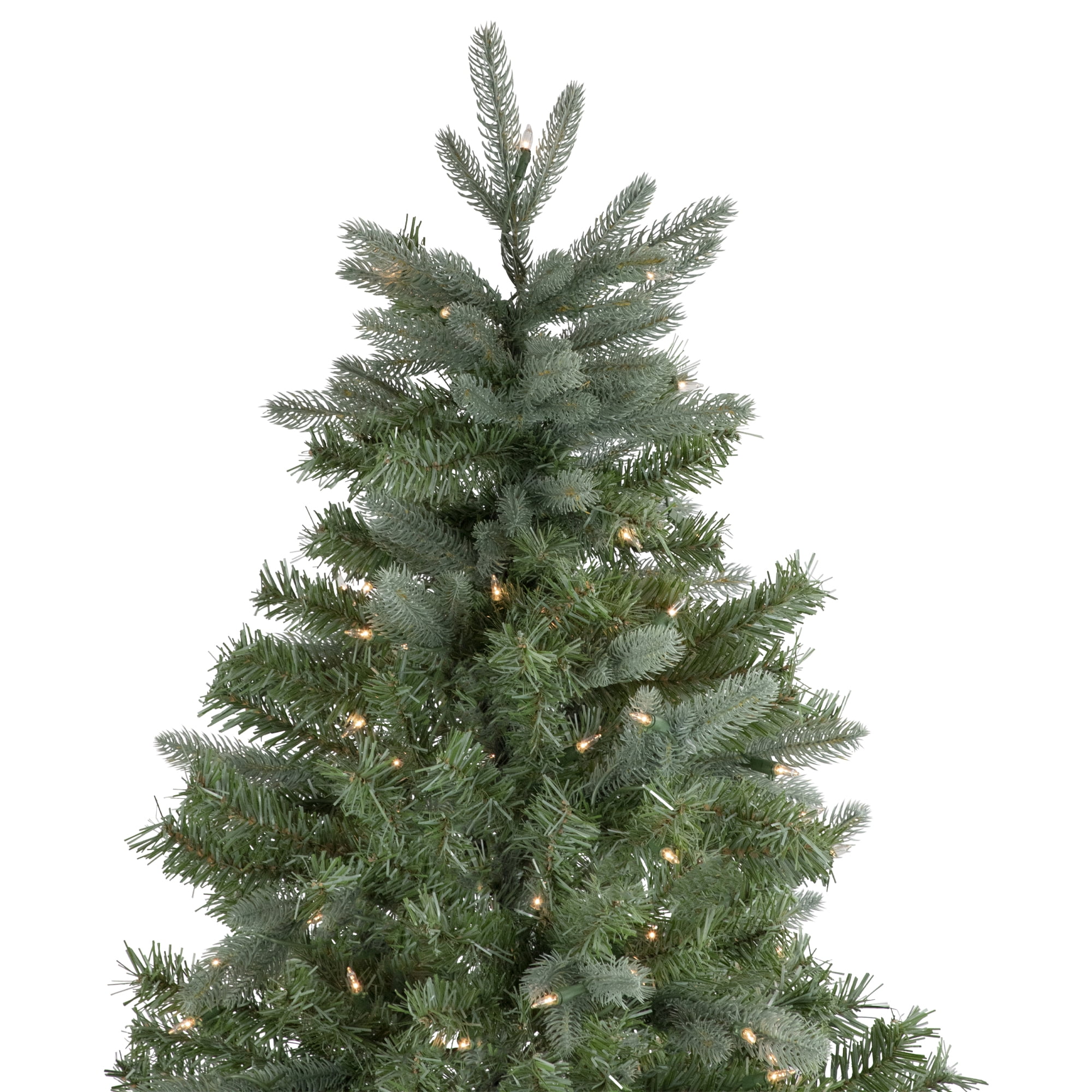 Northlight Clear Prelit LED Green Hinged Fir Granville Fraser Slim Artificial Christmas Tree, 7.5'