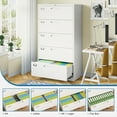 thumbnail image 2 of Fesbos Lateral 5 Drawer File Cabinet with Lock,Metal Wide White Filing Cabinets for Home Office Storage A4/F4/Letter/Legal, Assembly Required- White, 2 of 9