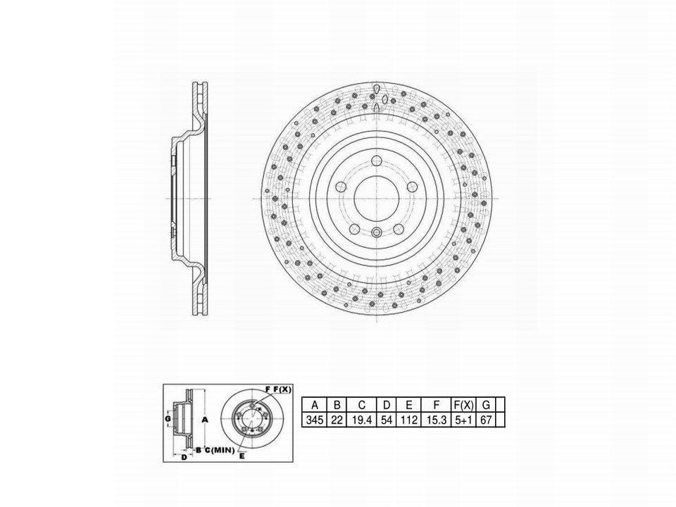 Winstop Brake Rotor, Rear WS252269, Mercedes-Benz GL450 2016-2013