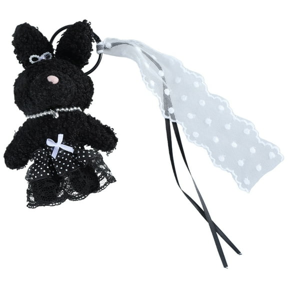 Fogun Elegant Plush Bear Keychain Charm Keyring Soft Furry Animal Pendant for Backpacks and Bags Fashion Accessory Decoration