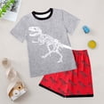 thumbnail image 2 of Gubotare Cute Pjs for Boys Little Boys Pajamas for Toddler Clothes Set Sleepwear Short Sleeve Cotton 2 Piece Kids Pjs 2T 3T (Dark Gray,2-3 Years), 2 of 5