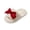 White, variant on Women Big Flower Decor Single Strap Platform Slide Slippers, Woven Plush Fabric, Thick Cloud Cushion Insole, Deep Groove Anti Slip Outsole, Festive Casual Silhouette for Indoor Daily,Brown 5.5