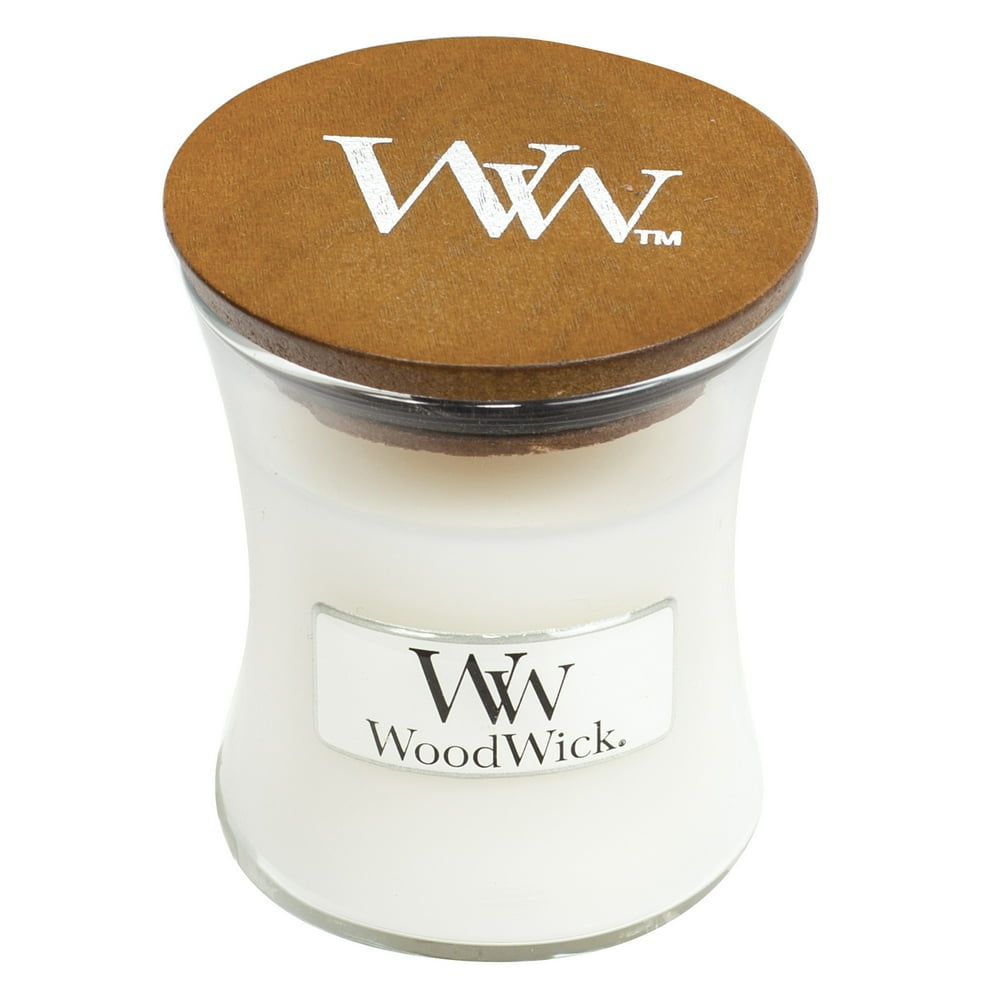 WoodWick Mini Hourglass Candle, White Teak