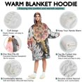 thumbnail image 5 of Wearable Oversized Blanket,Pioneer Flower Floral Print Pattern Wearable Blanket Hoodie for Adults,Cozy Hooded Blankets with Super Pockets,Super Warm Fuzzy Pullover for Women & Men, 5 of 6