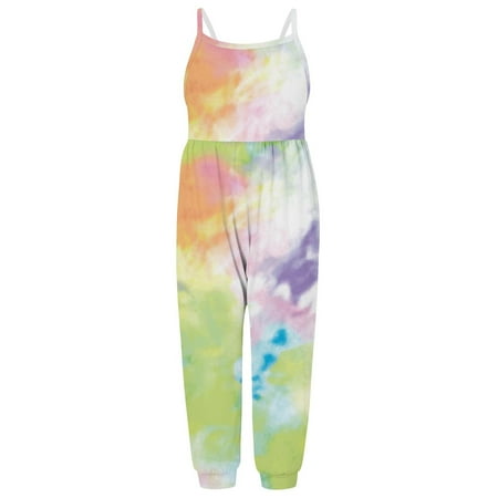 LNWUY 1-6 Years Girls Sleeveless Suspender Backless Printed Bodysuit Overalls Skin-Friendly Comfy Breathable Outdoor Casual Romper Multicolor 2-3 Years