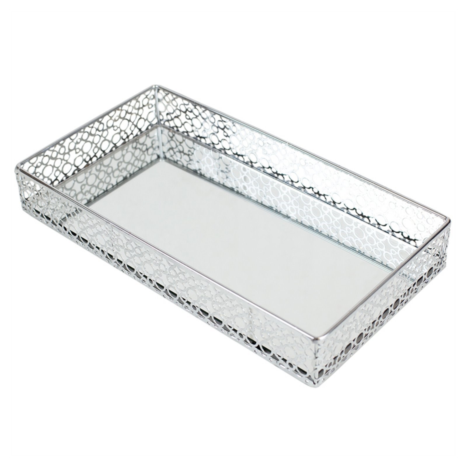 Home Basics Chrome Bubbles Vanity Tray
