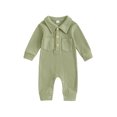 thumbnail image 2 of Musuos Baby Boys Spring Fall Jumpsuit, 3M 6M 12M 18M Long Sleeve Turn-down Collar Solid Romper Casual Newborn Clothes, 2 of 9