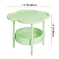 thumbnail image 3 of Honeeladyy Mini End Table, Small Side Table, Nightstand with 2-Layer Storage Shelves, Sofa Table for Small Spaces, Living Room, Bedroom, Stable Frame, Easy Assembly, 18.9x15.75x15.75 in, Green, 3 of 8
