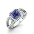 thumbnail image 2 of 2.5 Ctw Square Shape Tanzanite 925 Sterling Silver Split Shank Valentines Day Gifts Ring, 2 of 4