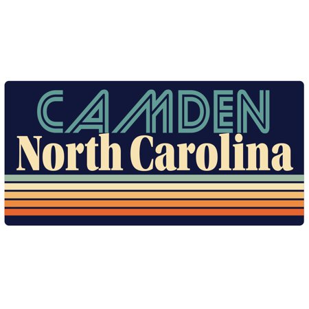 Camden North Carolina 5 x 2.5-Inch Vinyl Decal Sticker Retro Design