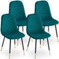 thumbnail image 4 of Velvet Dining Chairs Set of 4,Upholstered Armless Accent Chairs with Padded Seat Cushion and Backrest,Reading Chair with Gold Legs,Vanity Chair for Living Room Dining Room Bedroom Vanity, 4 of 6