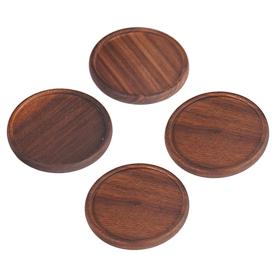 SIEYIO Wooden Coaster for Drink Wood Cup Coaster Set of 4 Modern Decorations Home Coffee Table Protective Round Wood Mats Pad