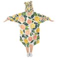 thumbnail image 2 of FORMRS Wearable Blanket Hoodie with Sleeves for Kids Cozy Flannel Sweatshirt, Citrus Fruits, 2 of 7