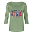 thumbnail image 4 of Levmjia Women T-Shirt Patriotic Butterfly American Flag Print 3/4 Sleeve Crewneck Casual Loose Fit Summer Top for Independence Day, 4 of 5