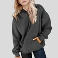 thumbnail image 1 of Sudadera deportiva informal de manga larga de color liso para niños, blusa de poliéster con capucha y mangas largas con insertos en los hombros., 1 of 6