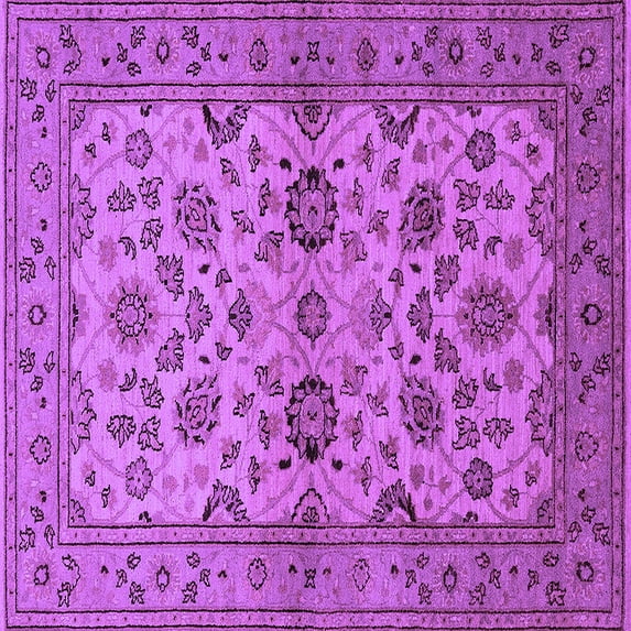 Ahgly Company Indoor Square Oriental Purple Traditional Area Rugs, 6' Square