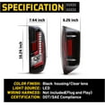 thumbnail image 6 of LED Taillights Renegade Series Compatible with [2014-2021 Toyota Tundra] LED Tail Lamps Red Tube Light Bar 1Pair,Glossy Black+Clear Lens, 6 of 9