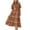 Brown, variant on Tiered Dresses for Women Formal,Women Casual Puff Short Sleeve V Neck Summer Dress,Bohemian Relaxed Solid Lace Trim Flowy Maxi Dresses Tiered Ruffle Cocktail Dress,2025 Summer Swing Maxi Dresses