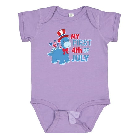 

Inktastic My First 4th of July with Dinosaur Gift Baby Boy or Baby Girl Bodysuit