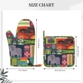 thumbnail image 3 of DouZhe Oven Mitts and Pot Holders Sets, Cartoon African Animals Jungle Prints Non-Slip Heat Resistant Kitchen Oven Silicone Glove, 3 of 7
