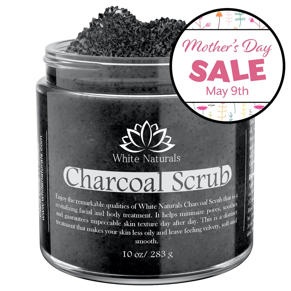 Activated Charcoal Scrub By White Naturals Face &Body scrub, Reduces