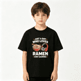 thumbnail image 2 of Ramen Gaming Boys Graphic Tee, Funny Just A Boy Gamer Food 100% Cotton Kids Short Sleeve T-Shirt, 2 of 5
