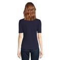 thumbnail image 3 of RealSize Women's Ribbed Henley Shirt, Sizes XS-3XL, 3 of 5