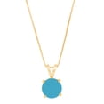 thumbnail image 1 of 2.5 ct Brilliant Round Cut Solitaire Simulated Turquoise 14k Yellow Gold Pendant with 18" Chain, 1 of 4