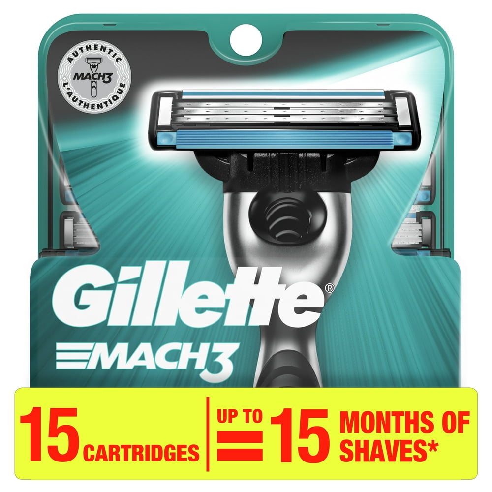 Gillette Mach3 Men's Razor Blades, 15 Blade Refills