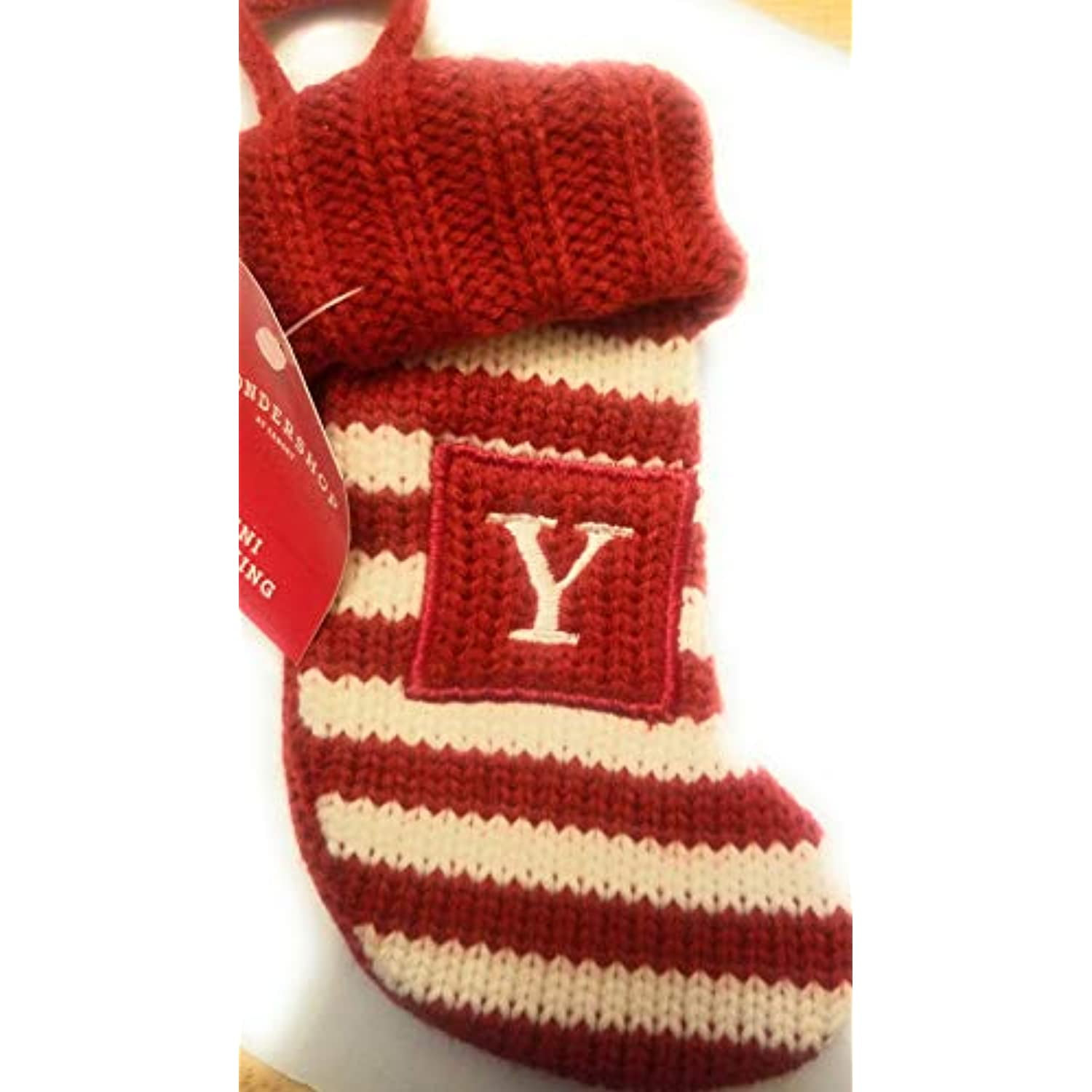 Letter D K S Knit Monogram Stocking Red Wondershop Xmas Holiday Target 18” 