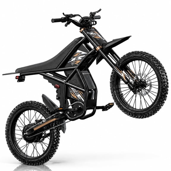 RidingTimes GT73 Pro 3000W Electric Dirt Bicycle for Adult, 60V 36Ah Dual Battery, 46 MPH, 25" Off-Road Tires, 230MM Hydraulic Brakes, Trail Dirt Bike with Inverted Fork, UL2849