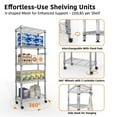 thumbnail image 7 of Gaderth 5-Tier Adjustable Wire Mesh Rack, 61-Inch Metal Storage Rack with Wheels, 24-Inch Wide Heavy-Duty Rolling Shelving Unit for Kitchens and Home Garages, 7 of 7