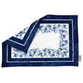 thumbnail image 5 of Vargottam Placemats- Placemat For Dining Table, Set Of 4- Printed & Reversible CottonNapkin-IndoorPlacematsFor Home & Kitchen Dining Table- Monochrome Watercolor Floral (Medium Blue), 5 of 5