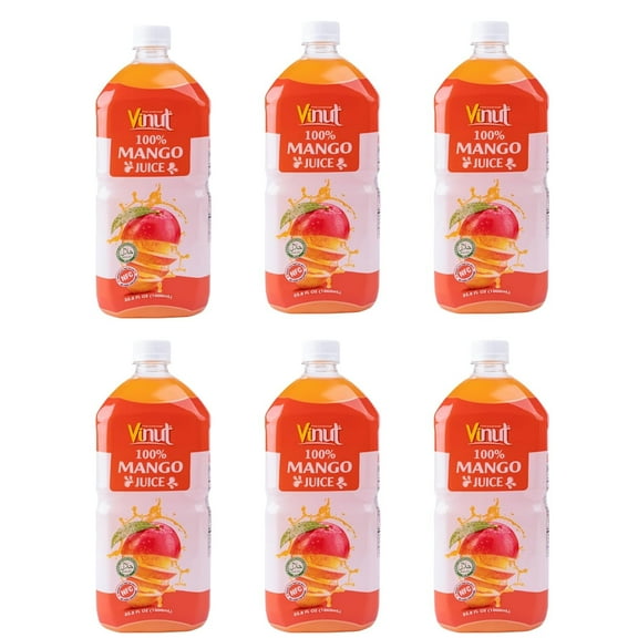 Vinut Viunt 100% Mango Juice-No Added Sugar, 33.8 Fl Oz, Not from Concentrate, Fresh, Non-GMO (Pack of 6, Mango)