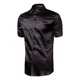 thumbnail image 1 of Camisa De Satén De Seda Morada Para Hombre, Manga Corta, Cor, 1 of 6