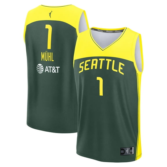 Unisex Fanatics Nika Muhl Green Seattle Storm Explorer Edition Fast Break Replica Jersey