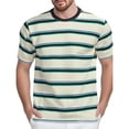 thumbnail image 2 of Antinious Men Stripe Print Short Sleeve Collared Summer Vintage Lightweight Casual Tops, 2 of 3