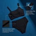 thumbnail image 6 of DivineGift Women's High Waisted Bikini Set, Asymmetrical Strap with Rhinestone Detail, S-XL, 6 of 10