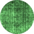 thumbnail image 1 of Ahgly Company Indoor Round Persian Emerald Green Bohemian Area Rugs, 5' Round, 1 of 4
