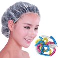 thumbnail image 2 of ENJOYW 100Pcs Femmes Jetables Transparent Douche Salon de Coiffure SPA Casquette de Protection, 2 of 6