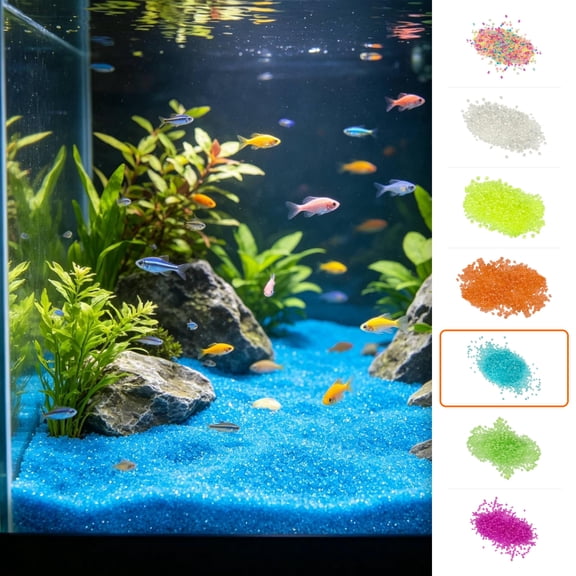 Luminous Aquarium Gravel Glow in the Dark Fish Tank Sand Stones, 2000 Pieces 3-5mm Decorative Rocks for Aquascaping Night Light, Night Light Aquarium Pebbles, Stone Construction, Blue