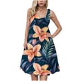 thumbnail image 1 of Robe de Plage Moulante Sans Manches à Col Rond à Imprimé Floral pour Femmes, 1 of 6