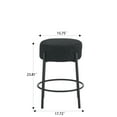 thumbnail image 4 of 24" Modern Round Bar Stools Set of 2,Contemporary Upholstered Barstools with Black Legs,Counter Height Bar Stools for Kitchens, Coffee Shops and Bar Stores,Black, 4 of 7