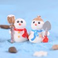 thumbnail image 2 of Coofit Christmas Snowman Miniature Resin 2PCS Landscape Figurines Miniature Ornament, 2 of 10