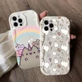 thumbnail image 2 of Funda de teléfono con diseño de gato Pusheens para iPhone, carcasa suave de onda cremosa 3D para modelos 16, 15, 14 Plus, 13, 12 Mini, 11 Pro Max, X, Xs, XR, 7, 8, 2 of 5