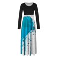thumbnail image 5 of Dress for Women Casual,3/4 Sleeve Dress,Womens Fashion Printed Long Sleeve Round-Neck Pullover Patchwork Dress, 5 of 5
