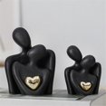 thumbnail image 2 of Mini Couple Statue Tv Stand Decor Abstract Sculpture Black A, 2 of 5