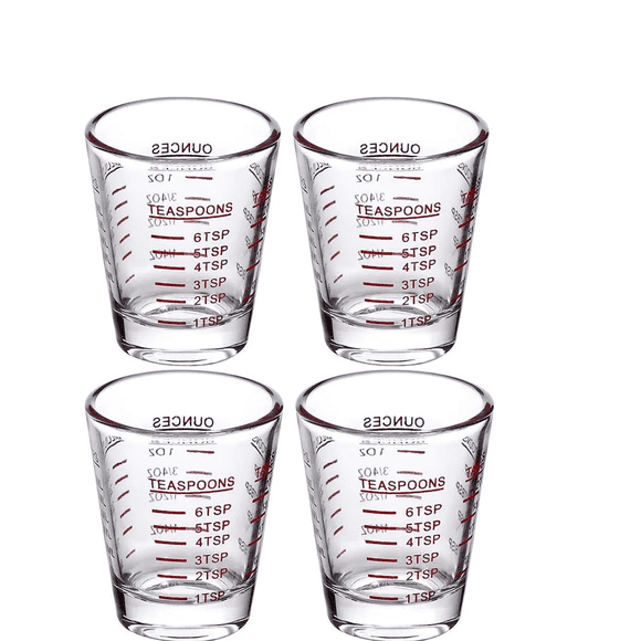 Chef Set De 4 Vasos Medidor De Vidrio, Vaso De Espresso Xtellar transparente